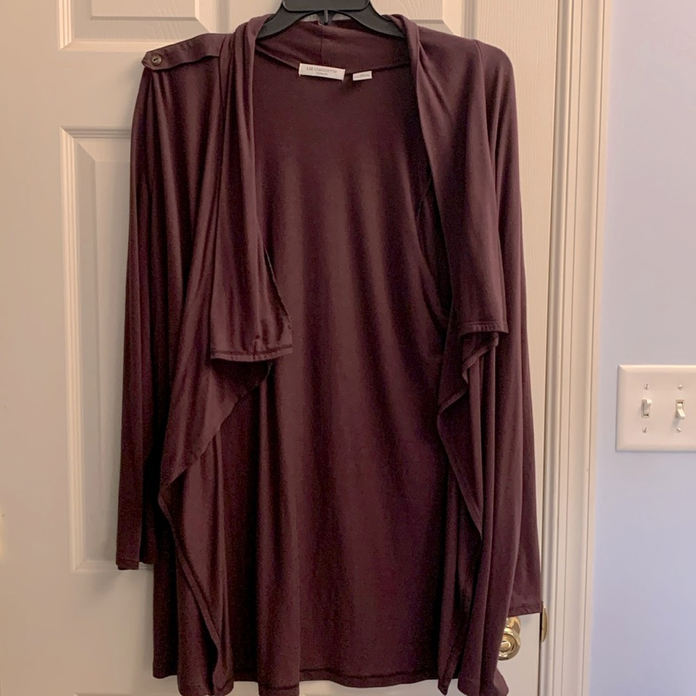 Women’s Long Purple/Burgundy Cardigan 2x Liz Claiborne.